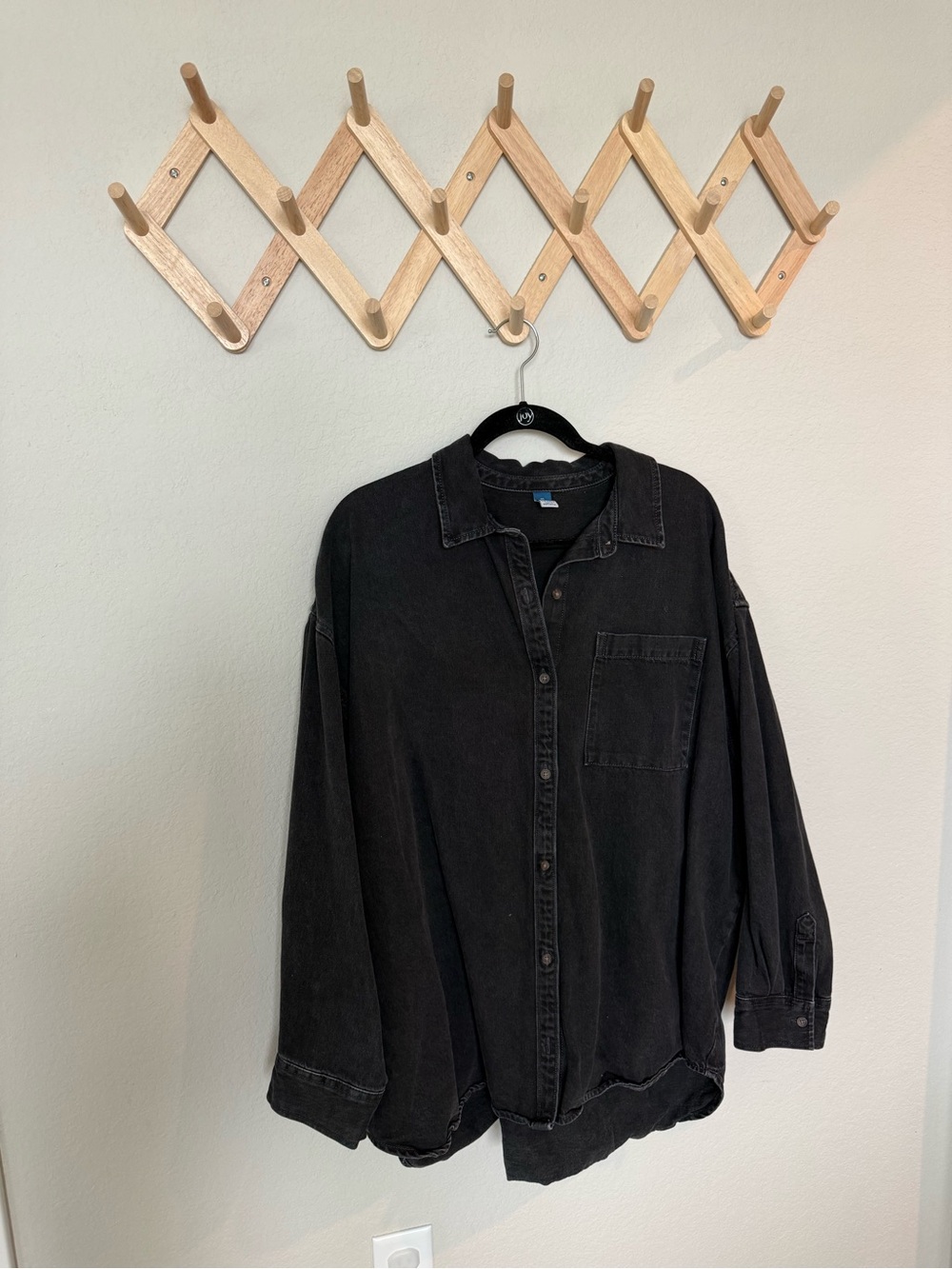 Old Navy Black Denim Button Up